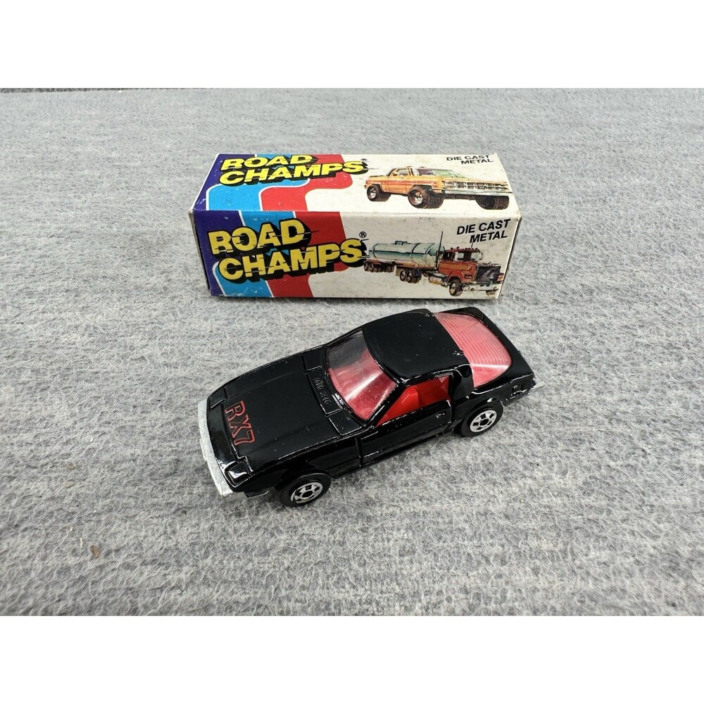 ROAD CHAMPS Die Cast #41 Mazda RX7 Black Car  T5